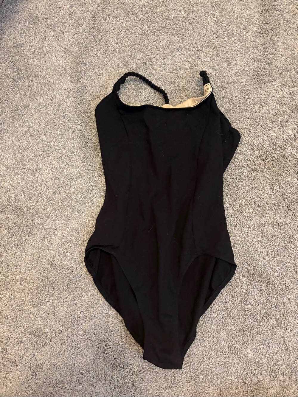 Jozette for Mirella Black leotard with twisted strap detailing